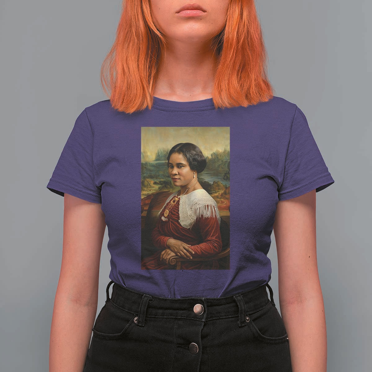 Madam CJ Walker Mona Lisa T Shirt For Women Black History Month Gift - Wonder Print Shop