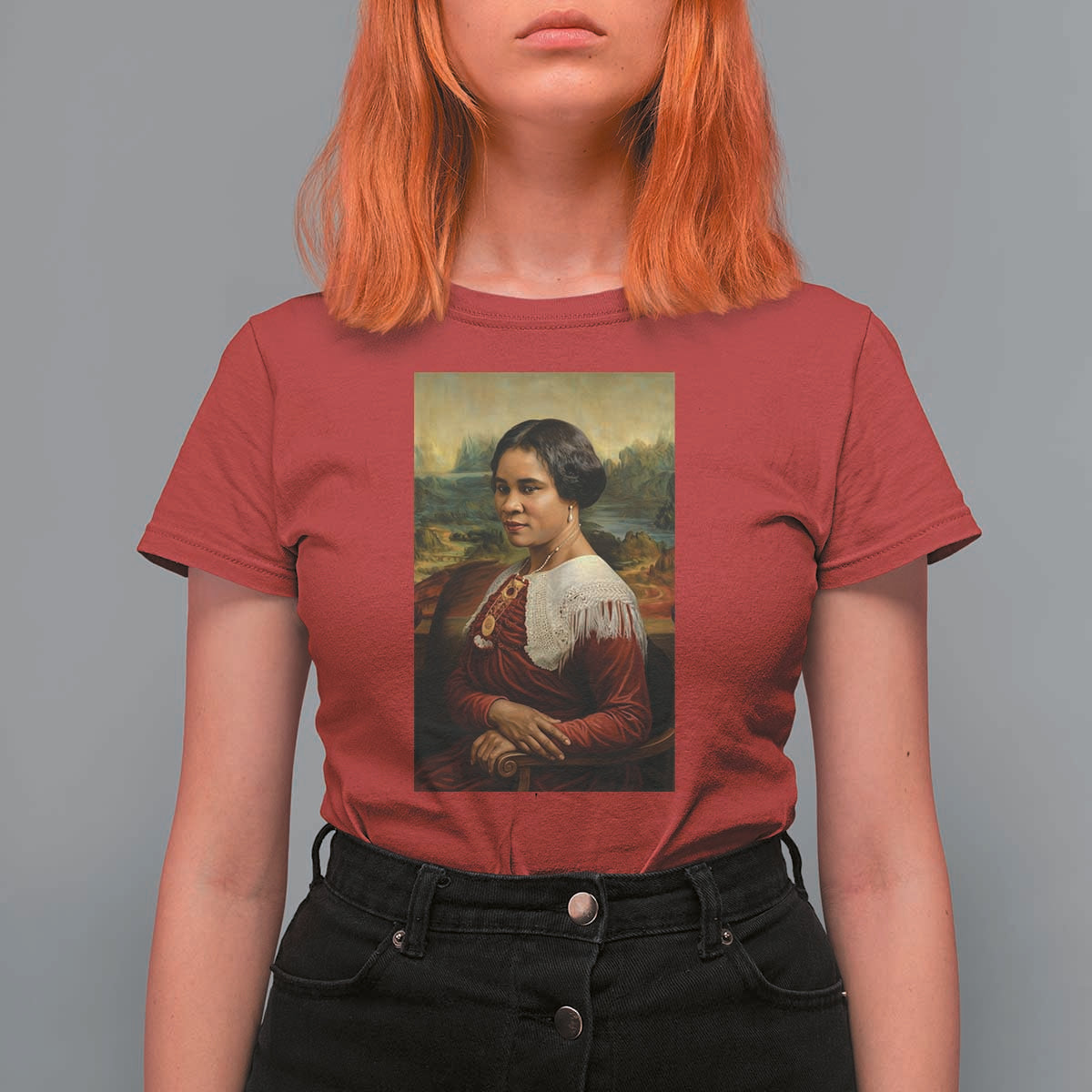 Madam CJ Walker Mona Lisa T Shirt For Women Black History Month Gift - Wonder Print Shop