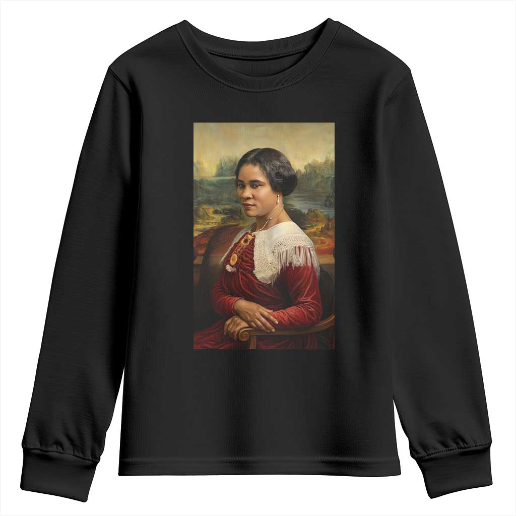 Madam CJ Walker Mona Lisa Youth Sweatshirt Black History Month Gift - Wonder Print Shop