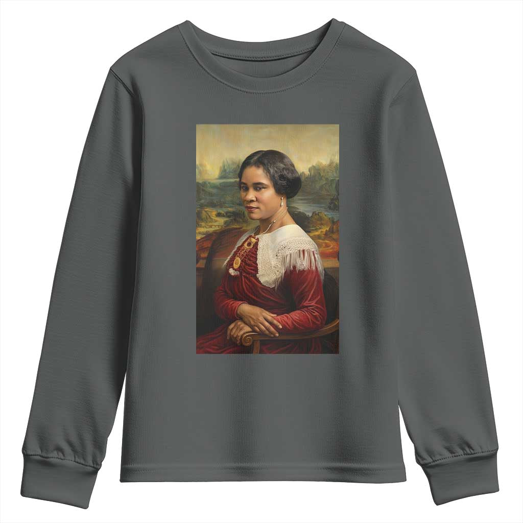 Madam CJ Walker Mona Lisa Youth Sweatshirt Black History Month Gift - Wonder Print Shop