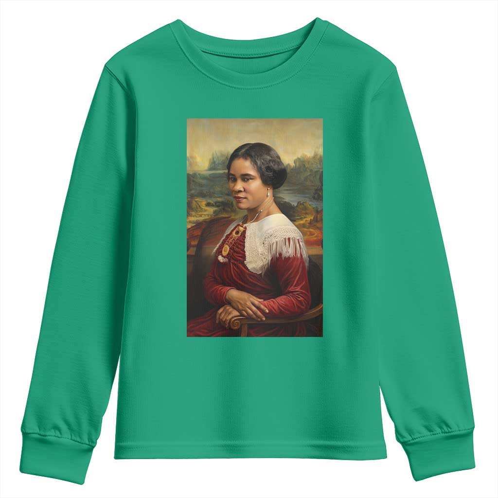 Madam CJ Walker Mona Lisa Youth Sweatshirt Black History Month Gift - Wonder Print Shop
