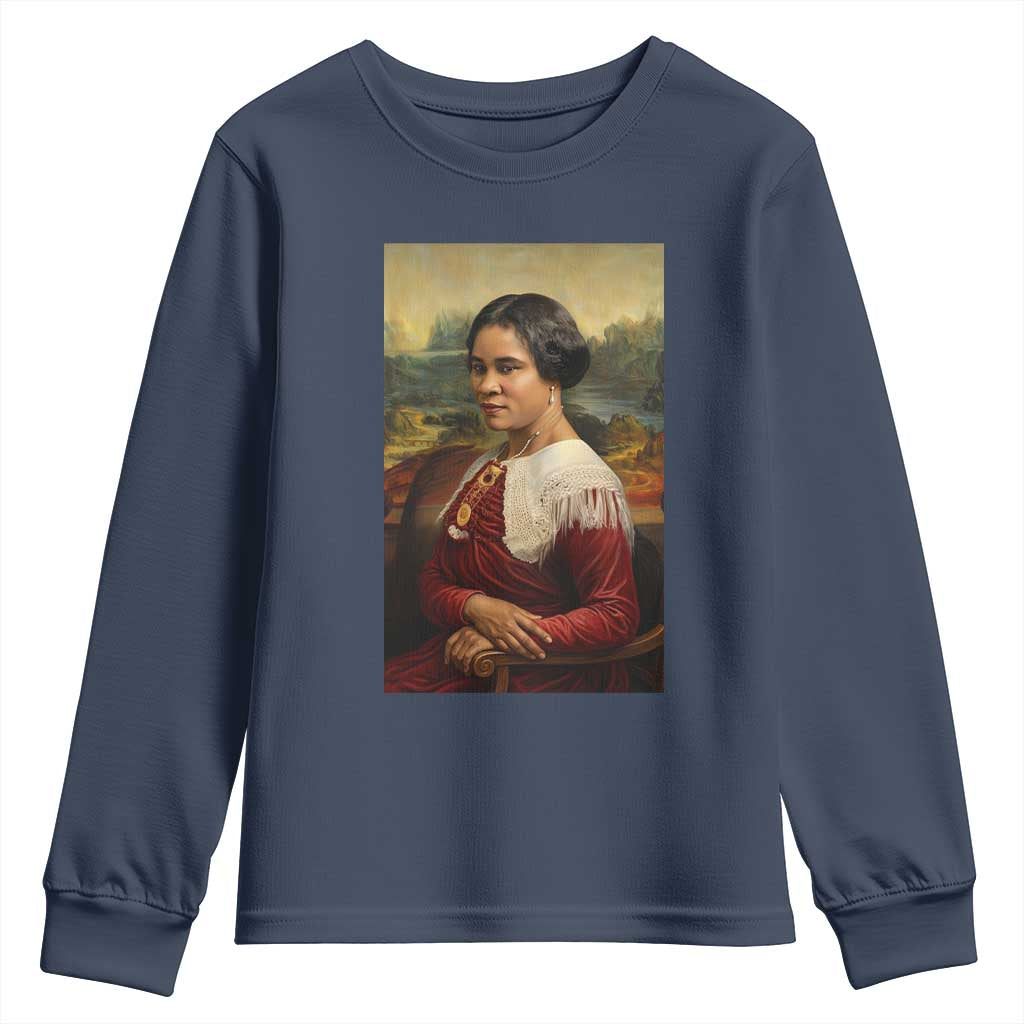 Madam CJ Walker Mona Lisa Youth Sweatshirt Black History Month Gift - Wonder Print Shop