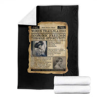 Madam CJ Walker Vintage Newspaper Style Throw Blanket Economic Freedom Through Opportunity - Wonder Print Shop