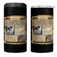 Madam CJ Walker Vintage Newspaper Style 4 in 1 Can Cooler Tumbler Economic Freedom Through Opportunity - Wonder Print Shop