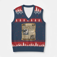 Madam CJ Walker Vintage Newspaper Style V-Neck Knit Sweater Vest Economic Freedom Through Opportunity - Wonder Print Shop