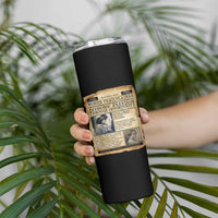 Madam CJ Walker Vintage Newspaper Style Skinny Tumbler Economic Freedom Through Opportunity - Wonder Print Shop