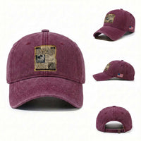 Madam CJ Walker Vintage Newspaper Style Washed Cotton Baseball Cap Economic Freedom Through Opportunity