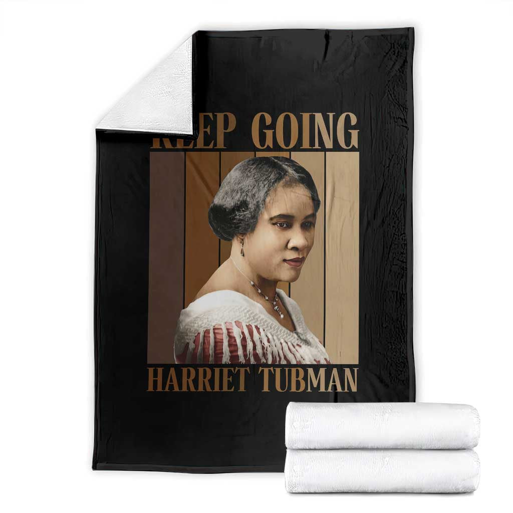 Madam CJ Walker Keep Going Retro Poster Throw Blanket Black History Month Gift - Wonder Print Shop