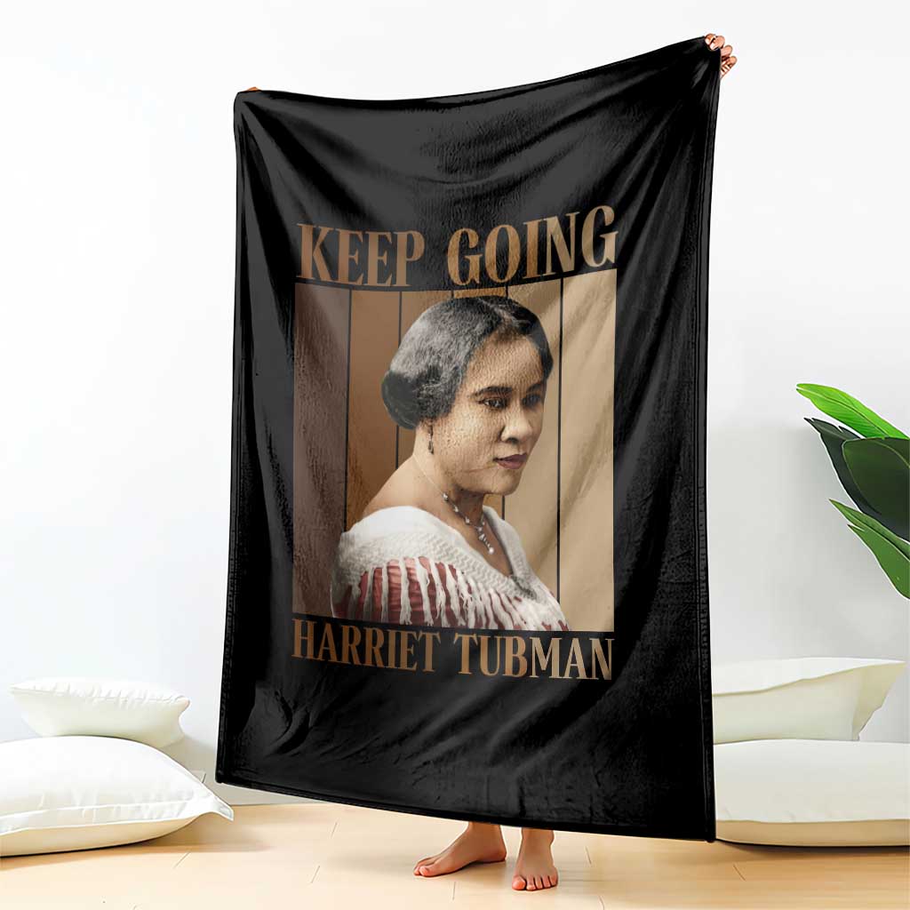 Madam CJ Walker Keep Going Retro Poster Throw Blanket Black History Month Gift - Wonder Print Shop