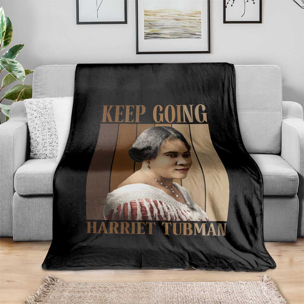 Madam CJ Walker Keep Going Retro Poster Throw Blanket Black History Month Gift - Wonder Print Shop