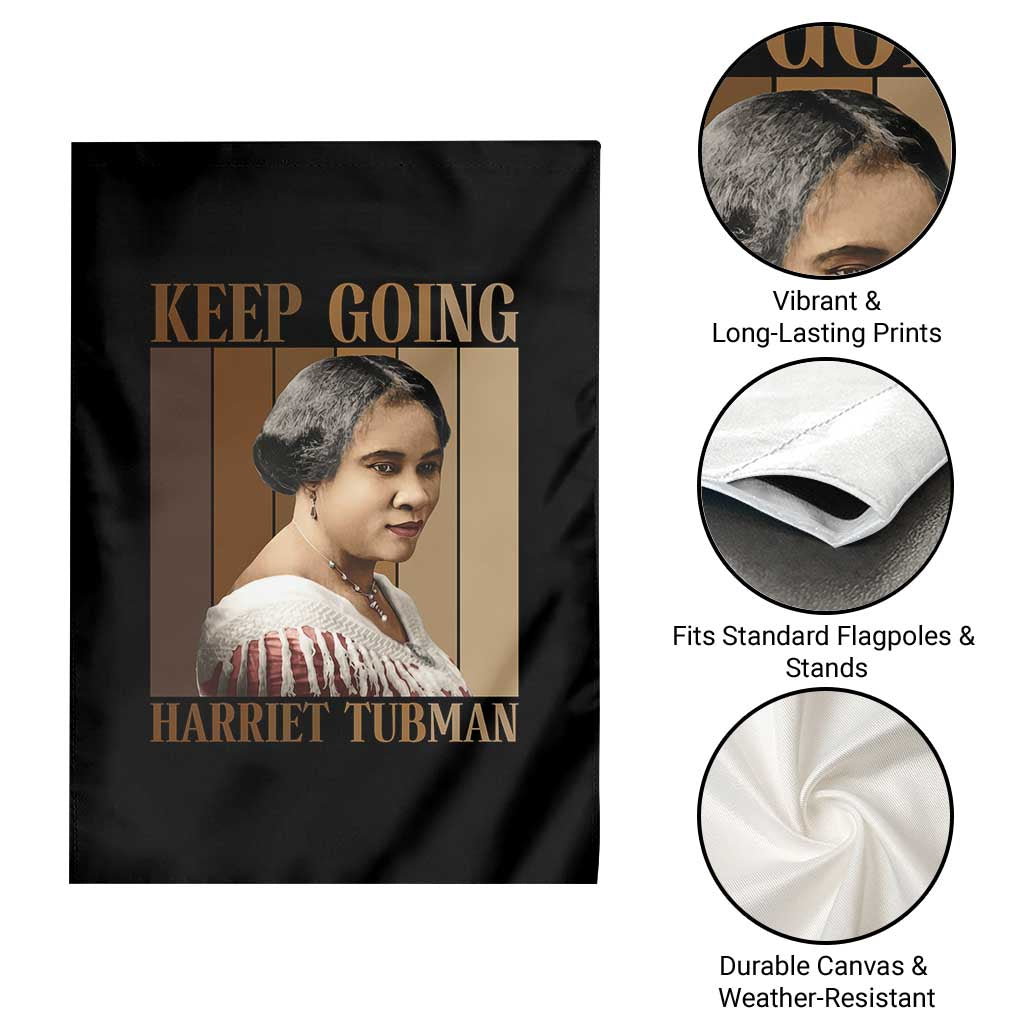 Madam CJ Walker Keep Going Retro Poster Garden Flag Black History Month Gift - Wonder Print Shop