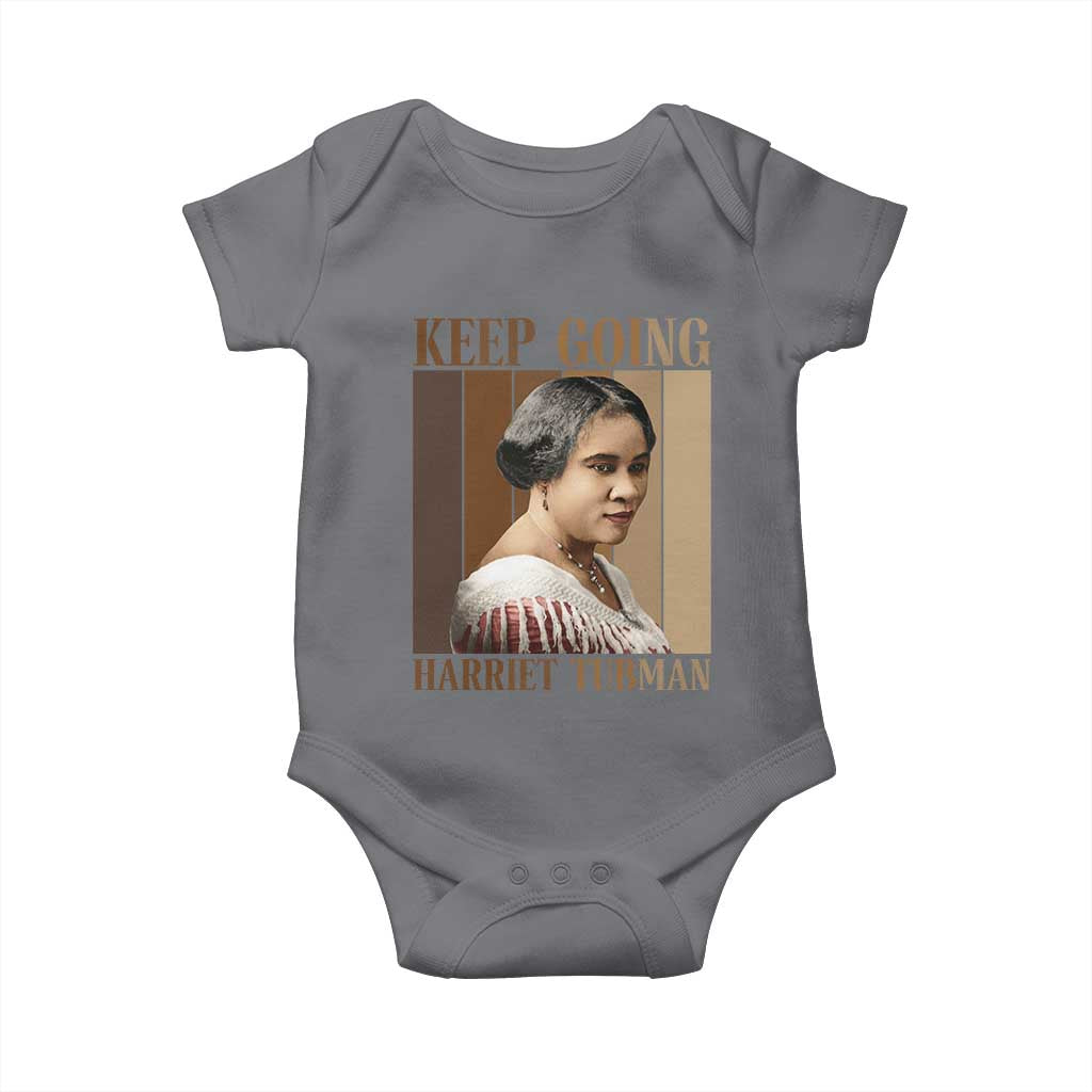 Madam CJ Walker Keep Going Retro Poster Baby Onesie Black History Month Gift - Wonder Print Shop