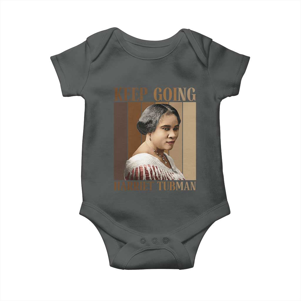 Madam CJ Walker Keep Going Retro Poster Baby Onesie Black History Month Gift - Wonder Print Shop
