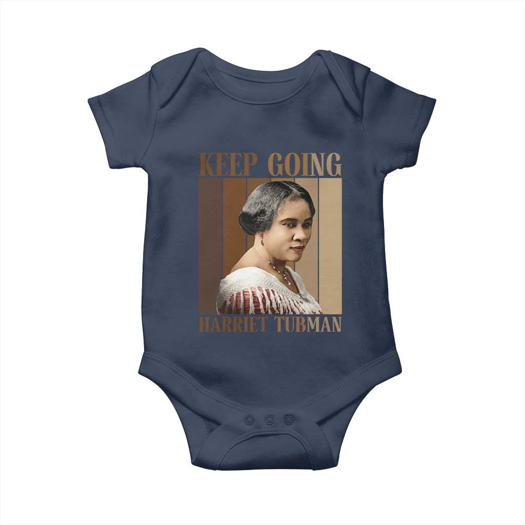 Madam CJ Walker Keep Going Retro Poster Baby Onesie Black History Month Gift - Wonder Print Shop