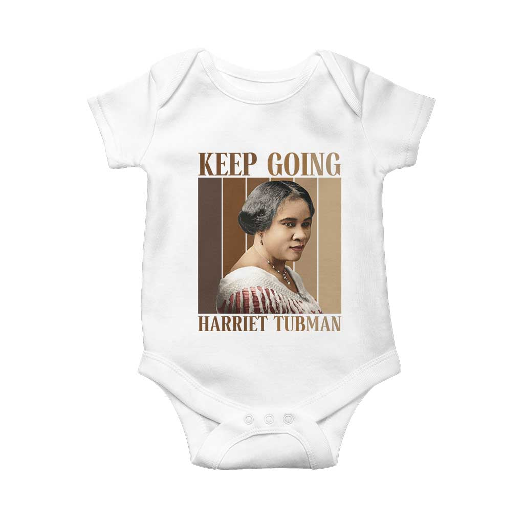 Madam CJ Walker Keep Going Retro Poster Baby Onesie Black History Month Gift - Wonder Print Shop