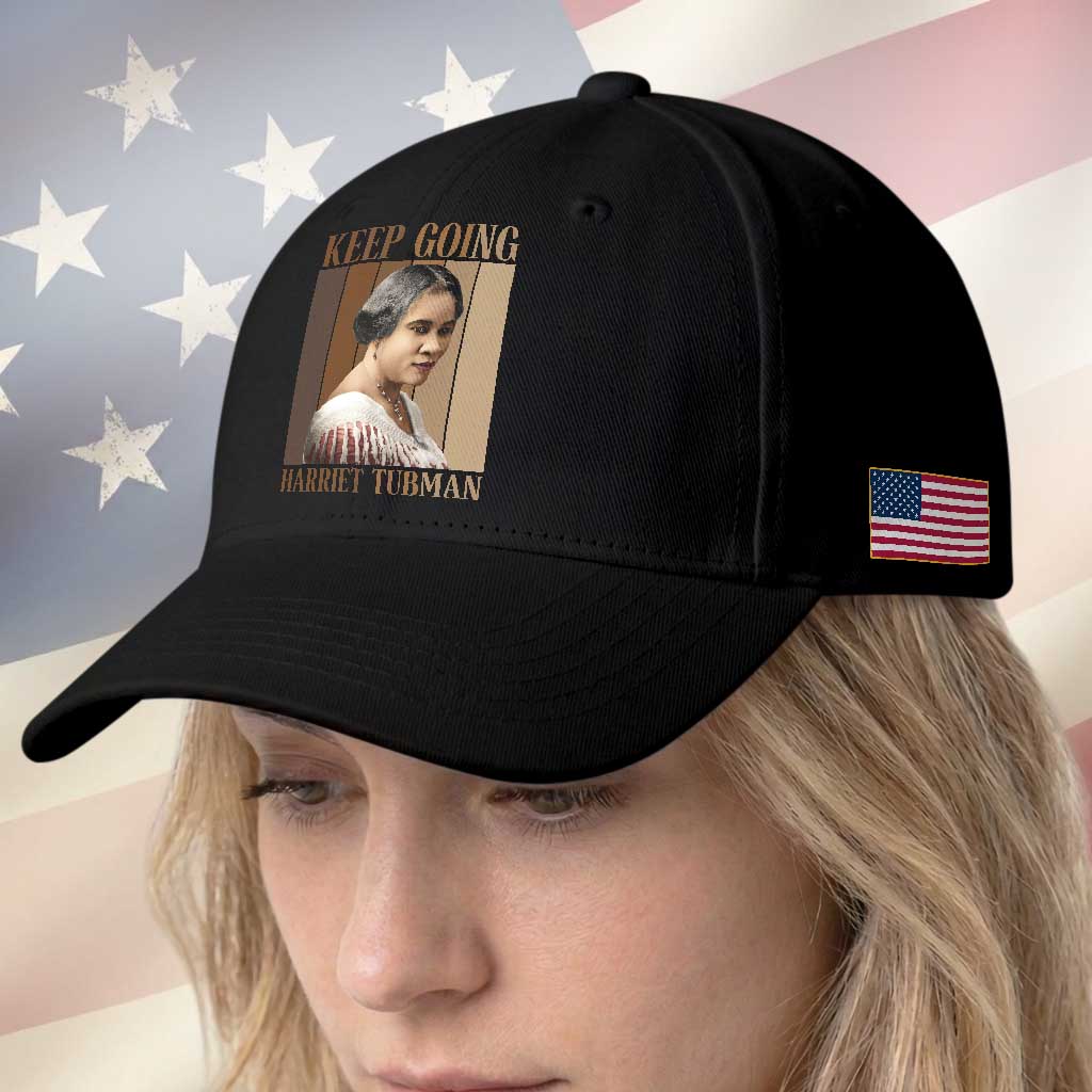 Madam CJ Walker Keep Going Retro Poster Baseball Cap Black History Month Gift