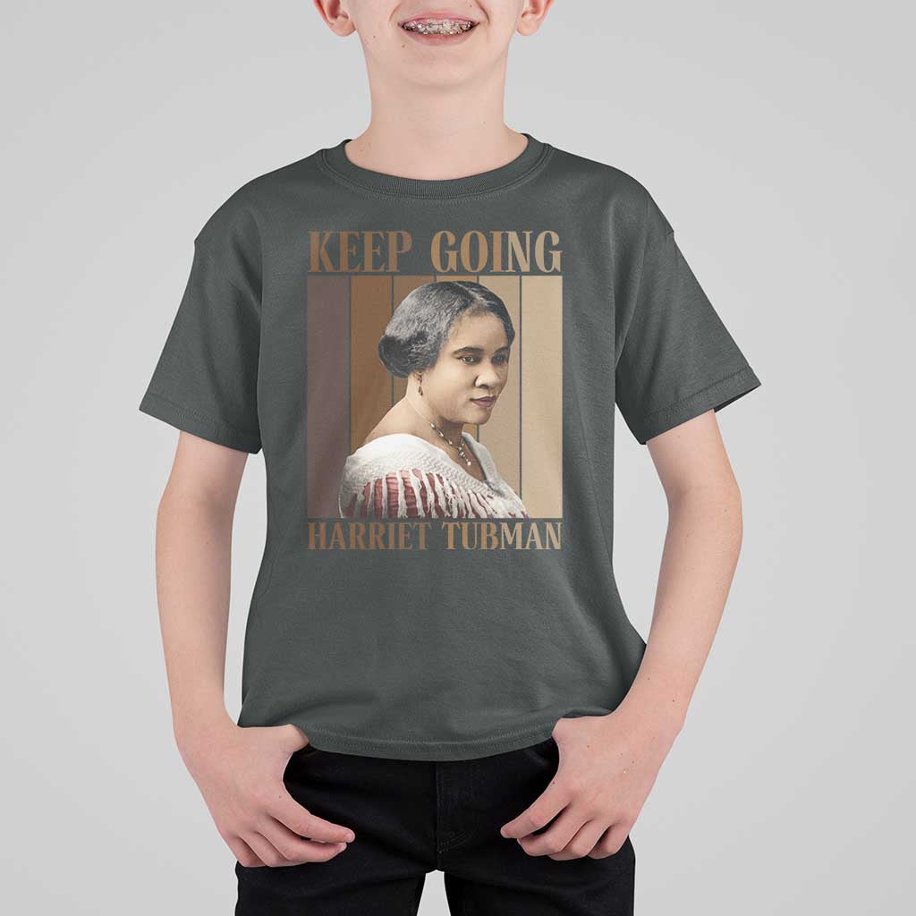 Madam CJ Walker Keep Going Retro Poster T Shirt For Kid Black History Month Gift - Wonder Print Shop