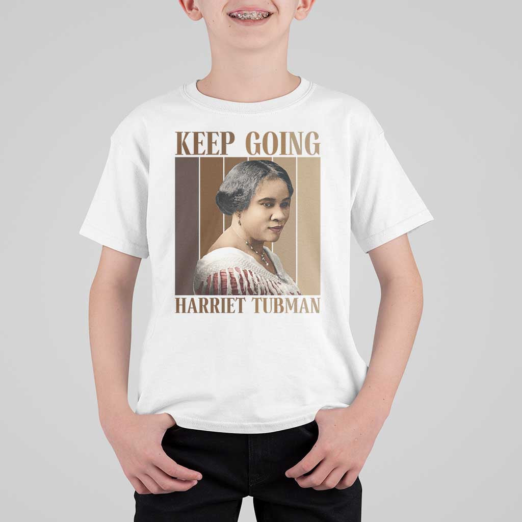 Madam CJ Walker Keep Going Retro Poster T Shirt For Kid Black History Month Gift - Wonder Print Shop
