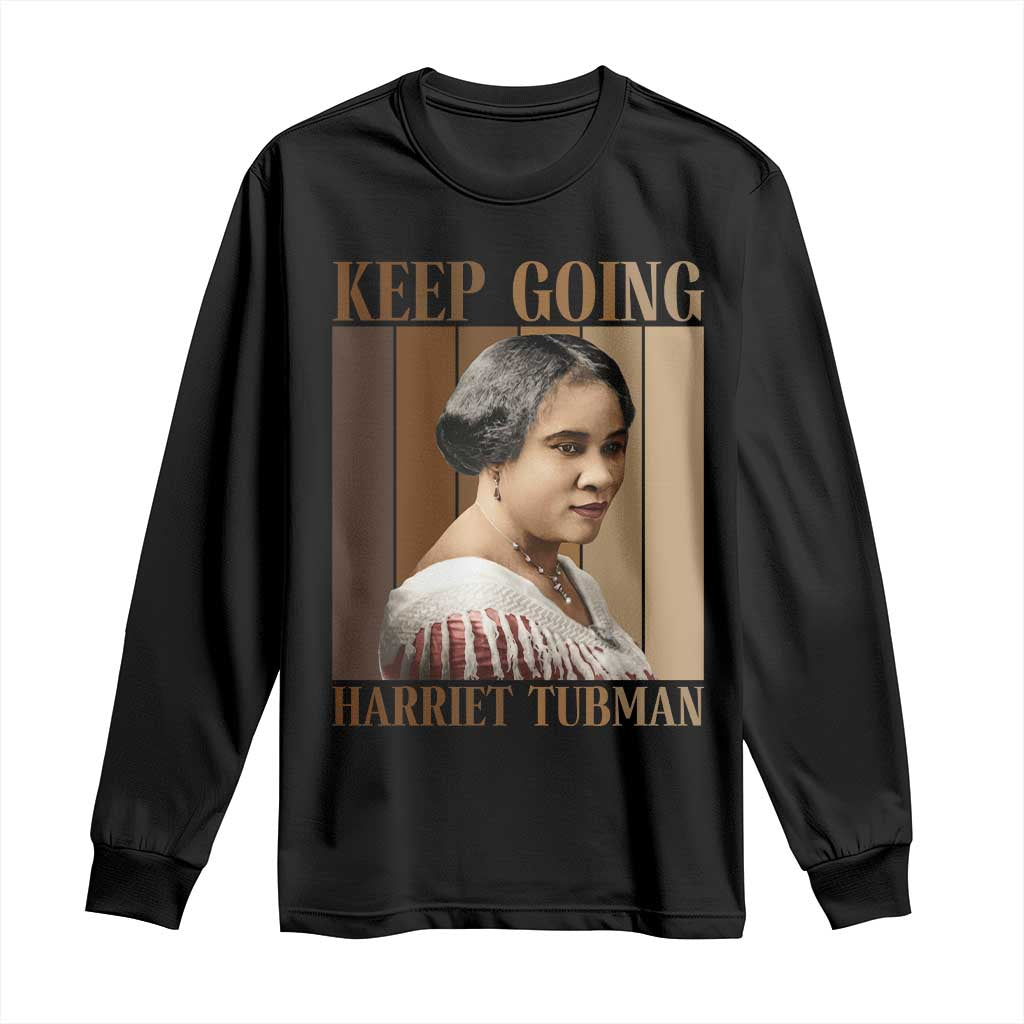 Madam CJ Walker Keep Going Retro Poster Long Sleeve Shirt Black History Month Gift - Wonder Print Shop