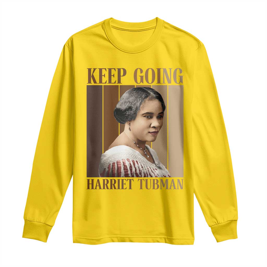 Madam CJ Walker Keep Going Retro Poster Long Sleeve Shirt Black History Month Gift - Wonder Print Shop