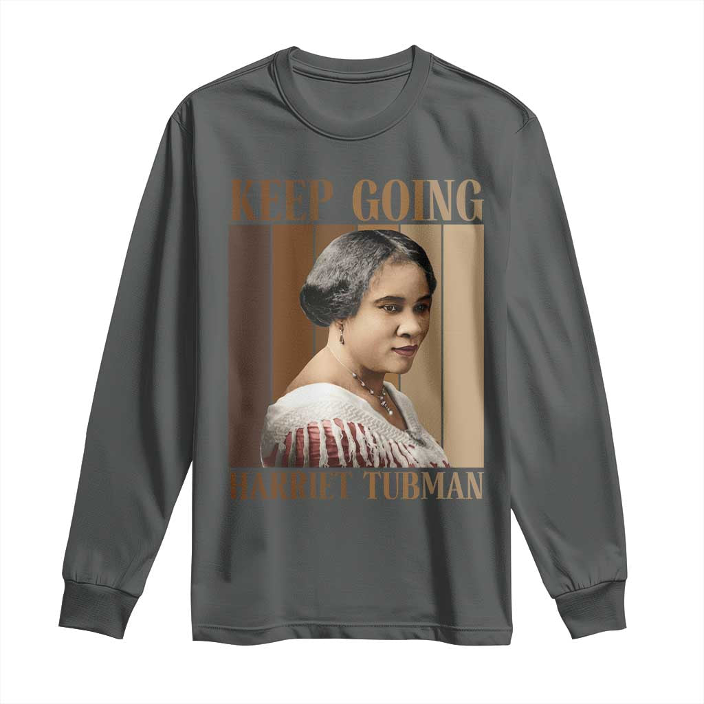 Madam CJ Walker Keep Going Retro Poster Long Sleeve Shirt Black History Month Gift - Wonder Print Shop