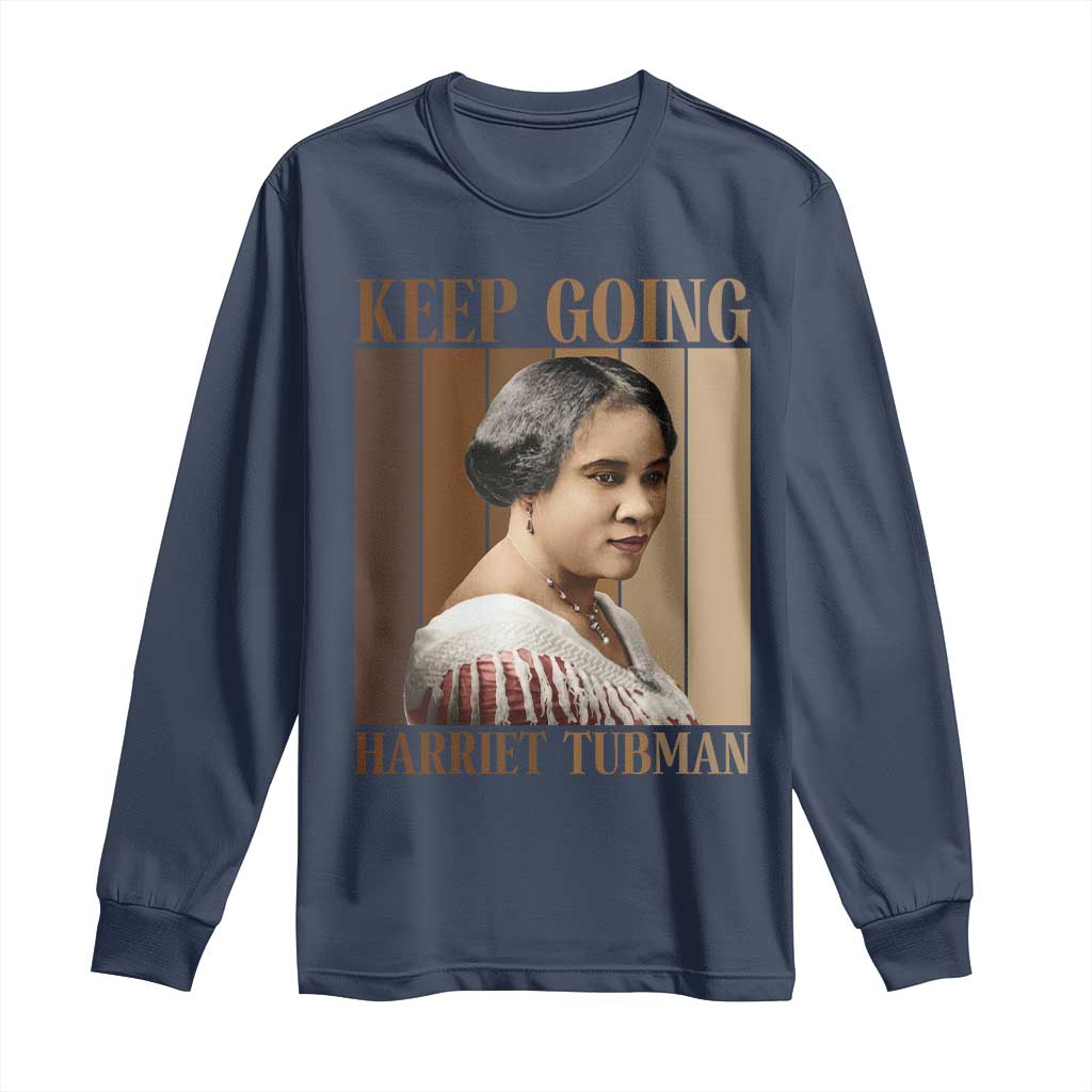 Madam CJ Walker Keep Going Retro Poster Long Sleeve Shirt Black History Month Gift - Wonder Print Shop