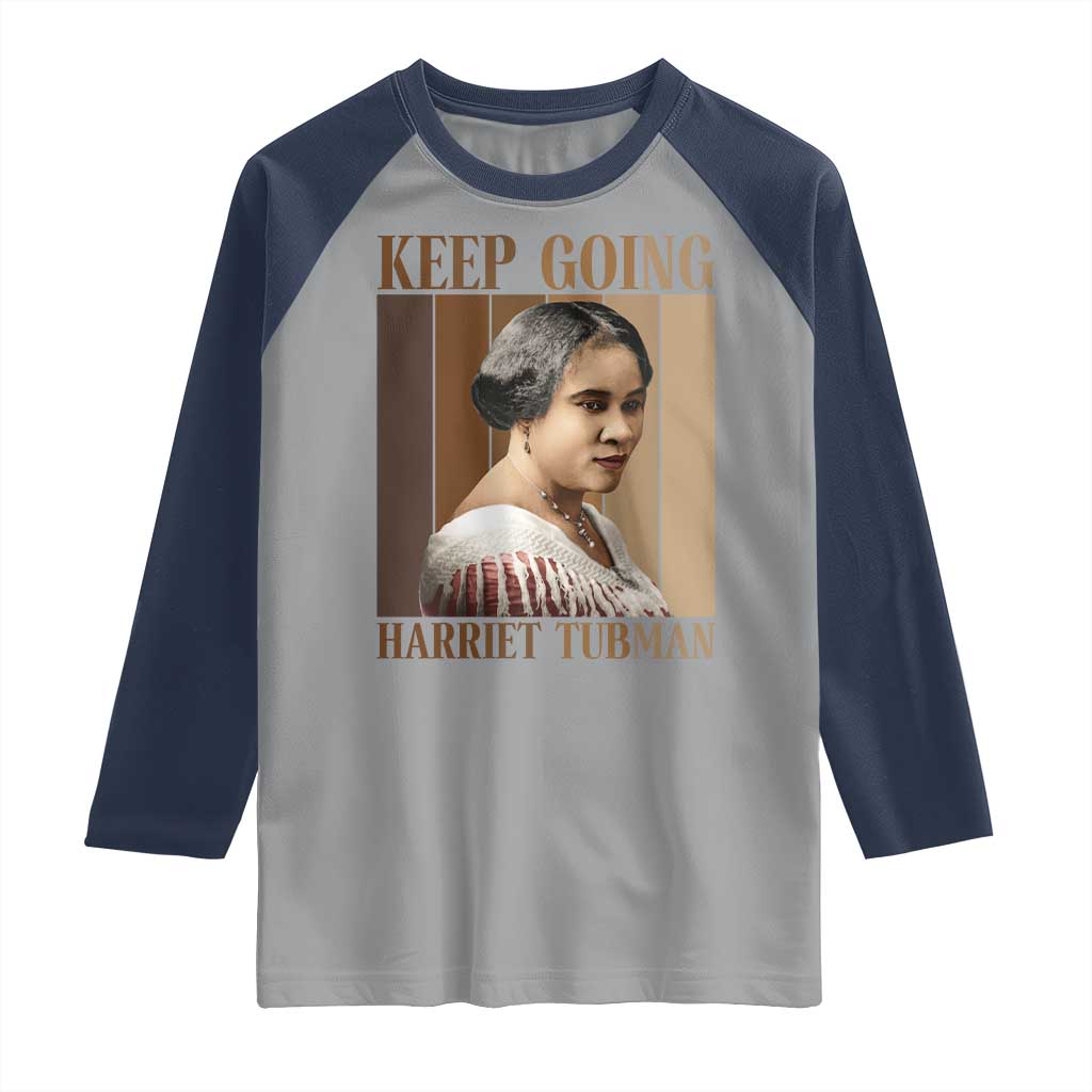 Madam CJ Walker Keep Going Retro Poster Raglan Shirt Black History Month Gift - Wonder Print Shop