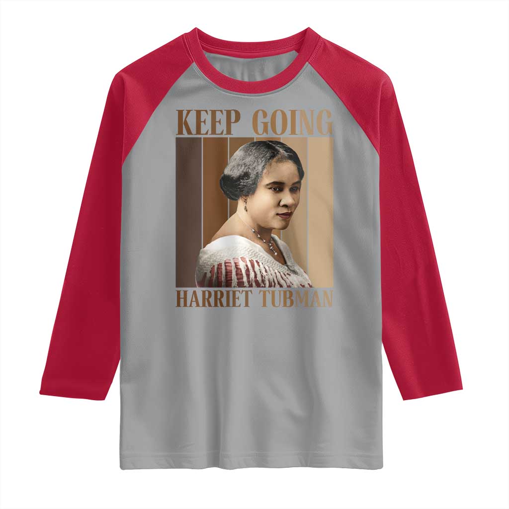Madam CJ Walker Keep Going Retro Poster Raglan Shirt Black History Month Gift - Wonder Print Shop