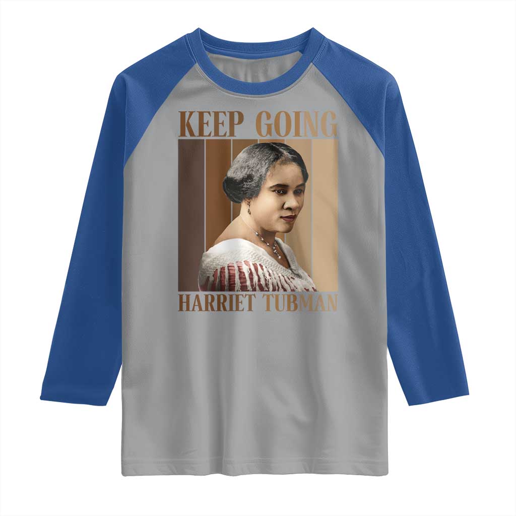 Madam CJ Walker Keep Going Retro Poster Raglan Shirt Black History Month Gift - Wonder Print Shop