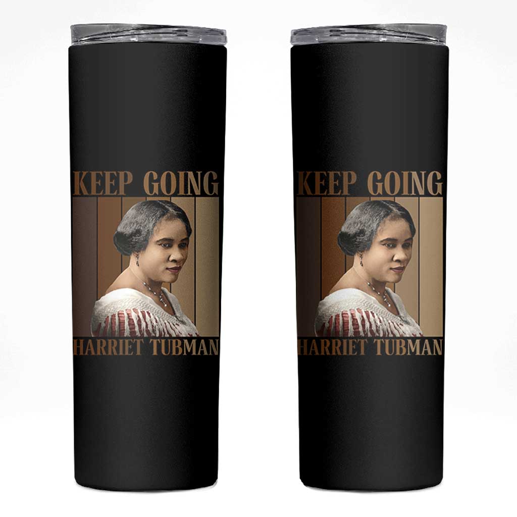 Madam CJ Walker Keep Going Retro Poster Skinny Tumbler Black History Month Gift - Wonder Print Shop