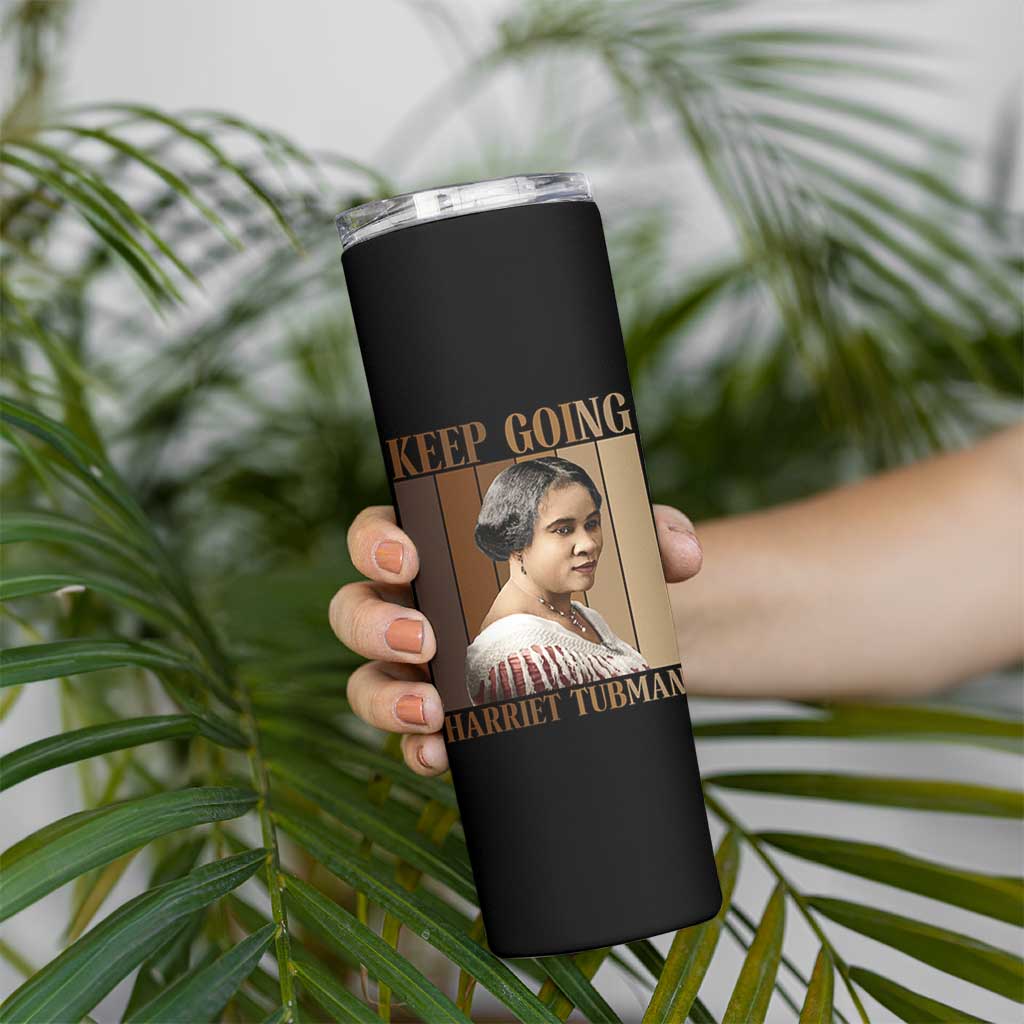Madam CJ Walker Keep Going Retro Poster Skinny Tumbler Black History Month Gift - Wonder Print Shop