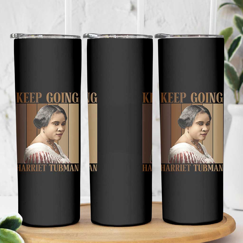 Madam CJ Walker Keep Going Retro Poster Skinny Tumbler Black History Month Gift - Wonder Print Shop