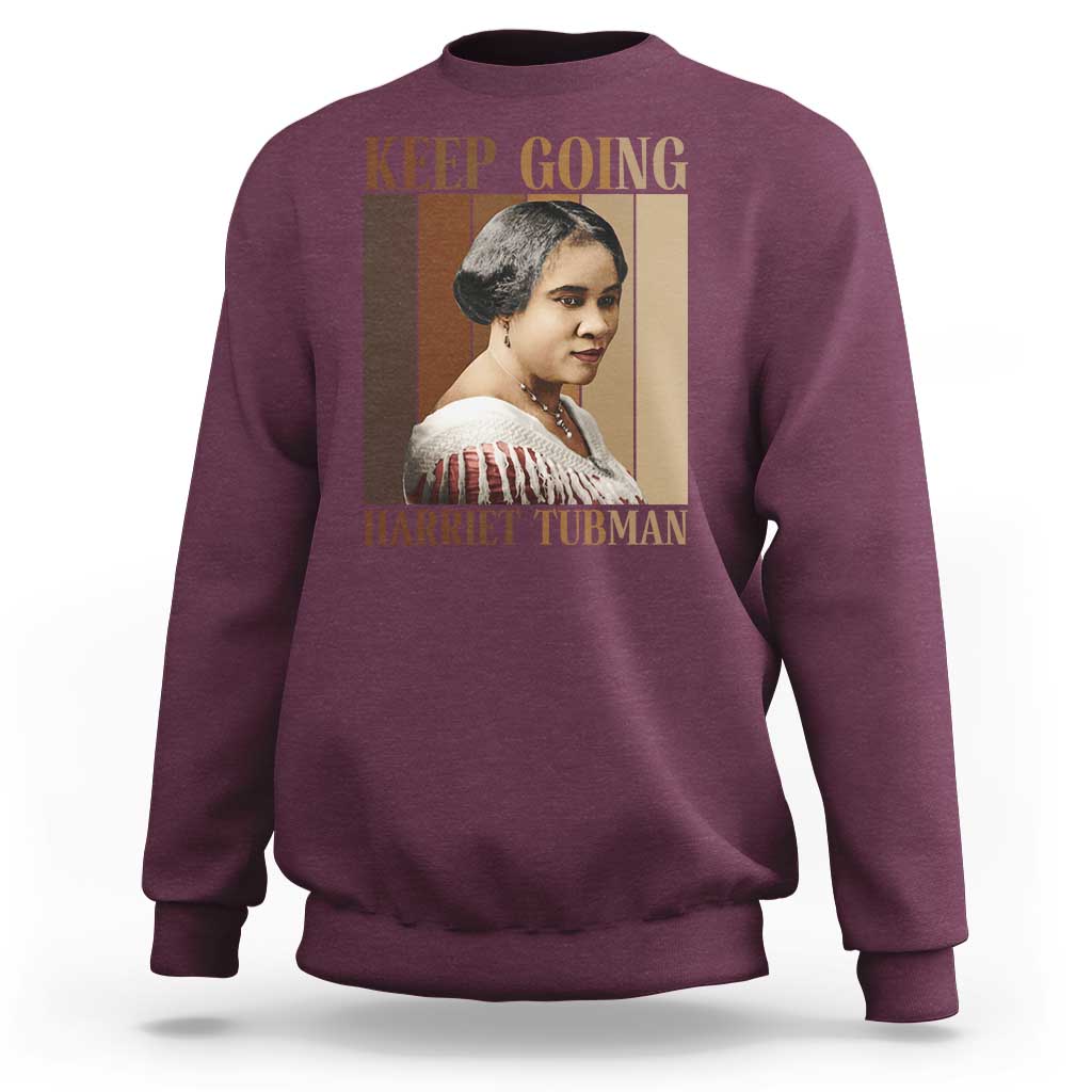 Madam CJ Walker Keep Going Retro Poster Sweatshirt Black History Month Gift - Wonder Print Shop