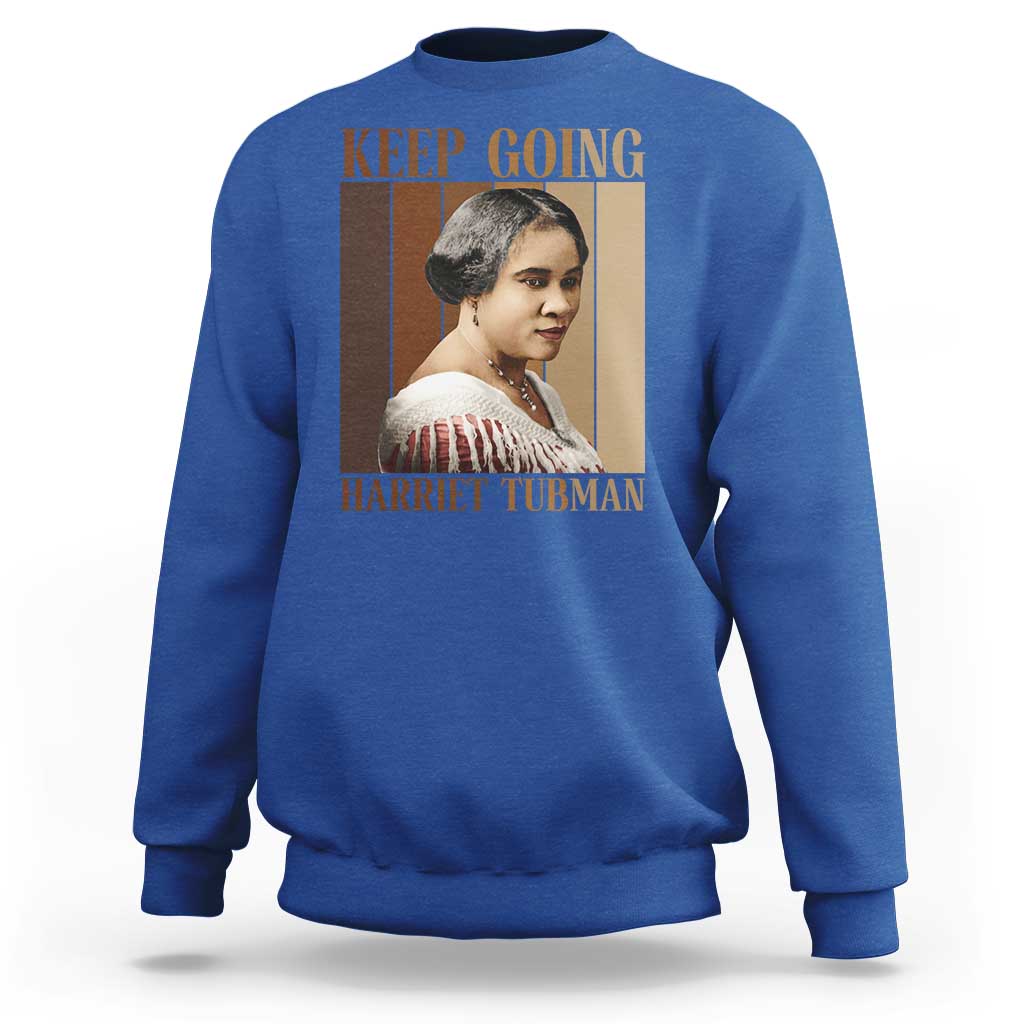 Madam CJ Walker Keep Going Retro Poster Sweatshirt Black History Month Gift - Wonder Print Shop