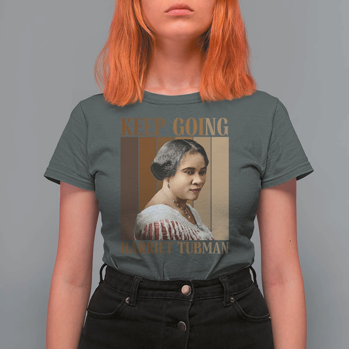 Madam CJ Walker Keep Going Retro Poster T Shirt For Women Black History Month Gift - Wonder Print Shop