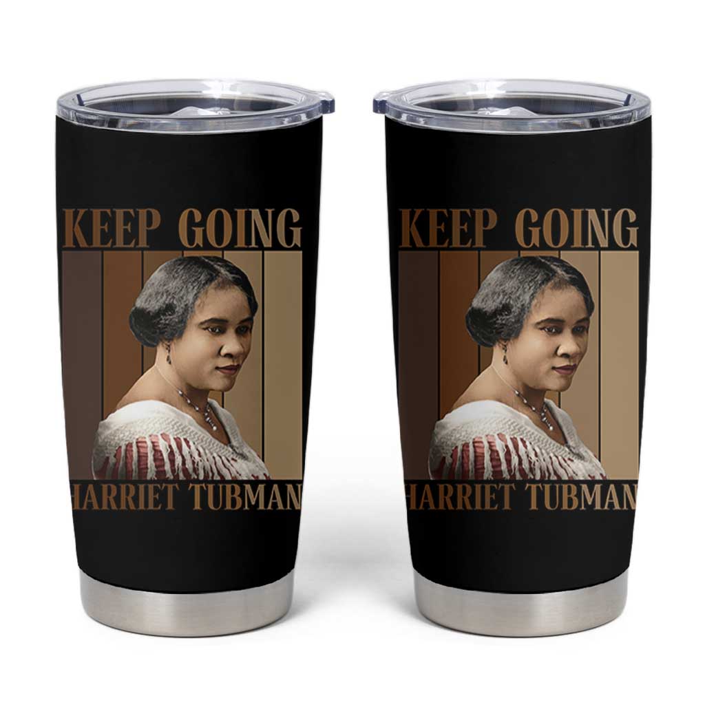 Madam CJ Walker Keep Going Retro Poster Tumbler Cup Black History Month Gift - Wonder Print Shop