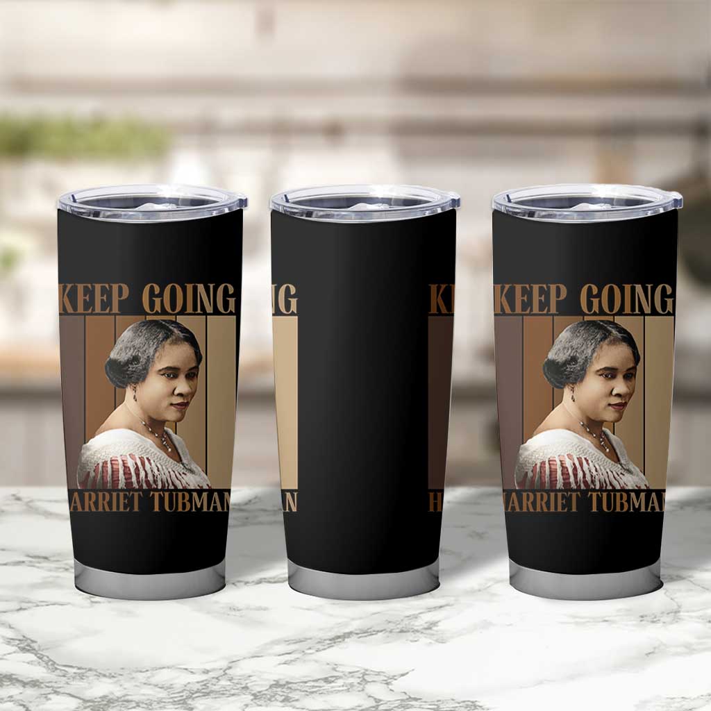 Madam CJ Walker Keep Going Retro Poster Tumbler Cup Black History Month Gift - Wonder Print Shop