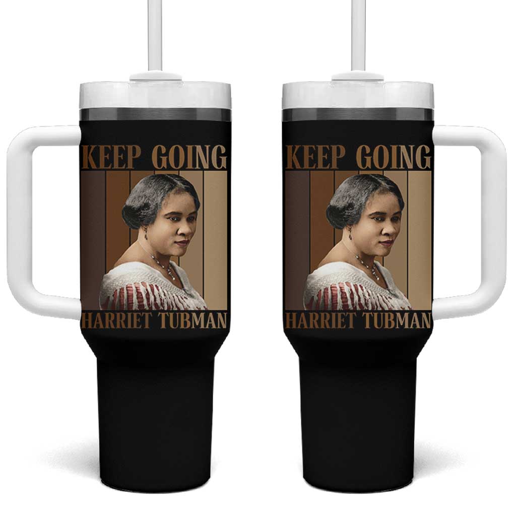 Madam CJ Walker Keep Going Retro Poster Tumbler With Handle Black History Month Gift - Wonder Print Shop