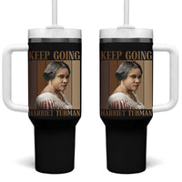 Madam CJ Walker Keep Going Retro Poster Tumbler With Handle Black History Month Gift - Wonder Print Shop