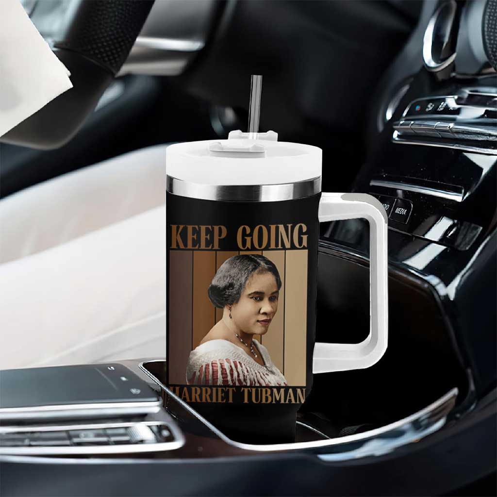 Madam CJ Walker Keep Going Retro Poster Tumbler With Handle Black History Month Gift - Wonder Print Shop