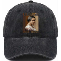 Madam CJ Walker Keep Going Retro Poster Washed Cotton Baseball Cap Black History Month Gift