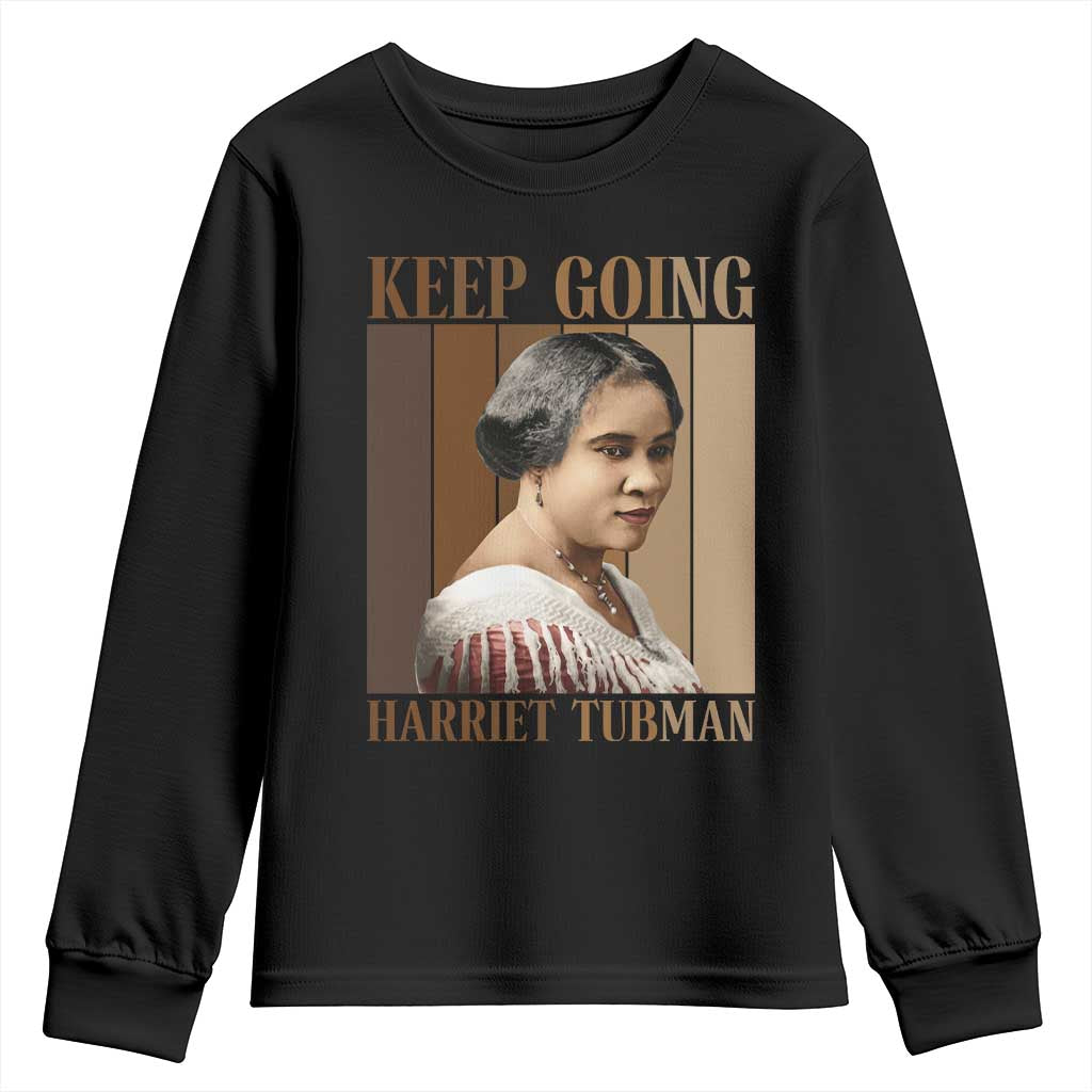 Madam CJ Walker Keep Going Retro Poster Youth Sweatshirt Black History Month Gift - Wonder Print Shop