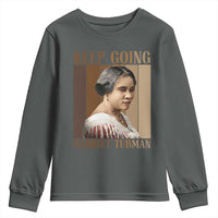 Madam CJ Walker Keep Going Retro Poster Youth Sweatshirt Black History Month Gift - Wonder Print Shop