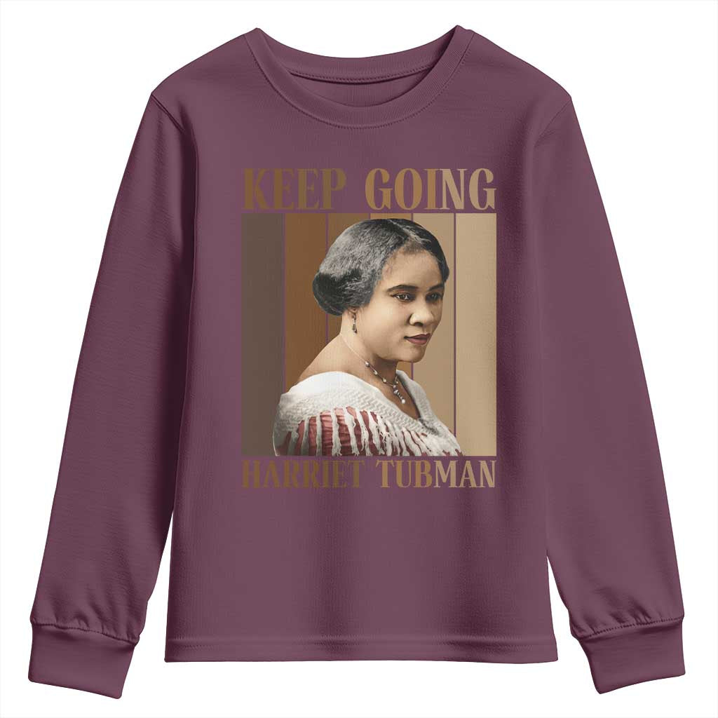 Madam CJ Walker Keep Going Retro Poster Youth Sweatshirt Black History Month Gift - Wonder Print Shop