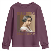 Madam CJ Walker Keep Going Retro Poster Youth Sweatshirt Black History Month Gift - Wonder Print Shop