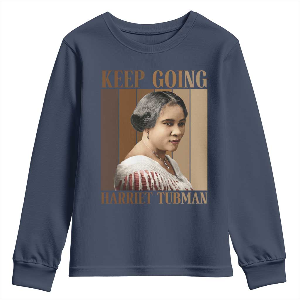 Madam CJ Walker Keep Going Retro Poster Youth Sweatshirt Black History Month Gift - Wonder Print Shop