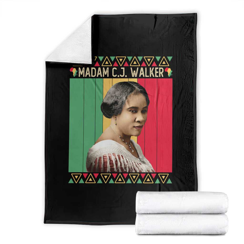 Madam CJ Walker Retro Sunset Throw Blanket Strong Black Woman Leader - Wonder Print Shop