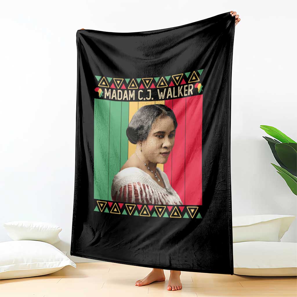 Madam CJ Walker Retro Sunset Throw Blanket Strong Black Woman Leader - Wonder Print Shop