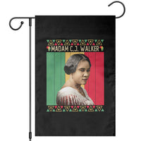 Madam CJ Walker Retro Sunset Garden Flag Strong Black Woman Leader - Wonder Print Shop