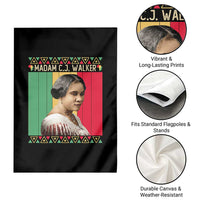 Madam CJ Walker Retro Sunset Garden Flag Strong Black Woman Leader - Wonder Print Shop